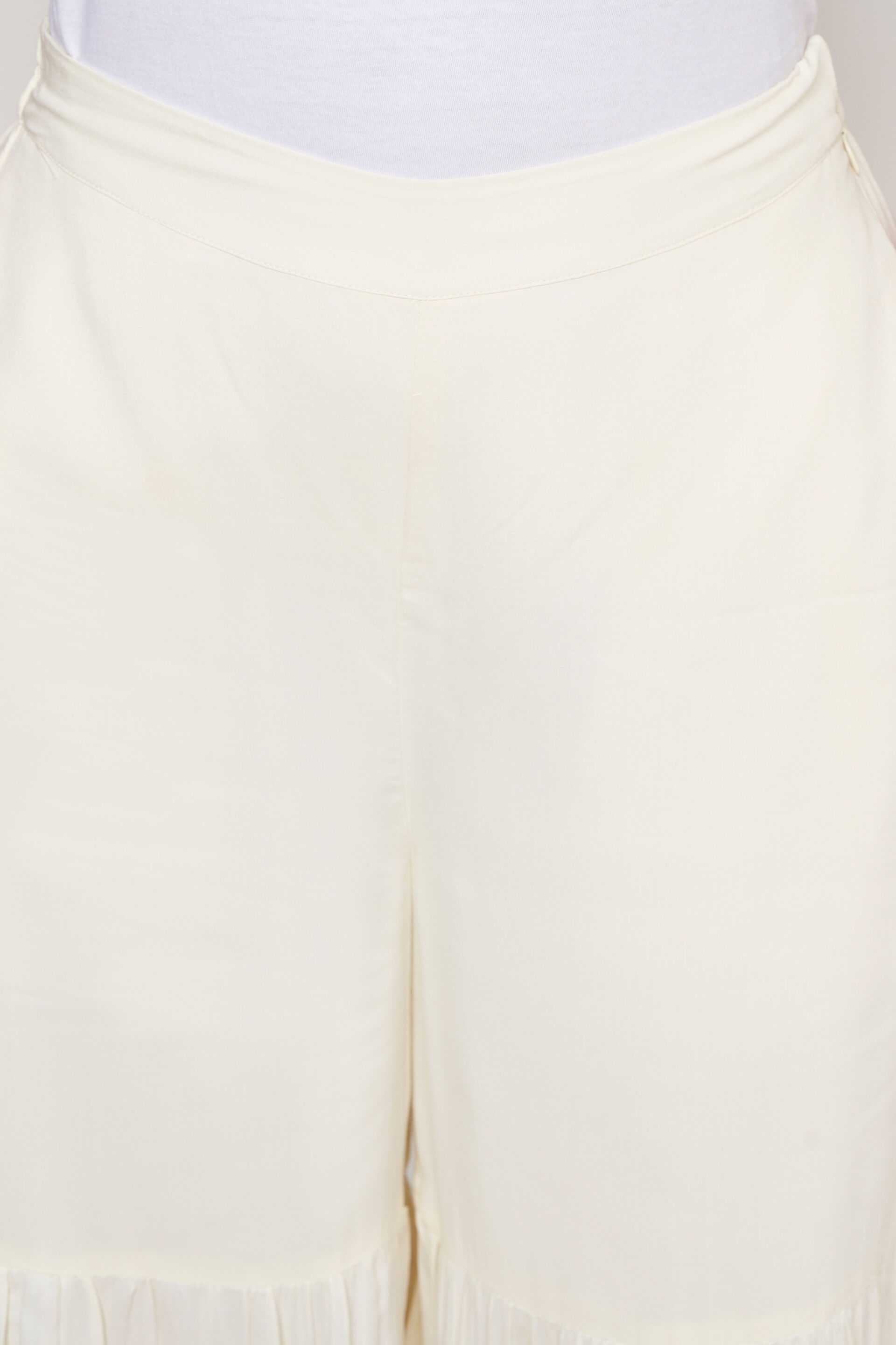 Off White Solid Flared Sharara, Off White, image 6